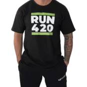 420 run tshirt male front black